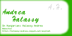 andrea halassy business card